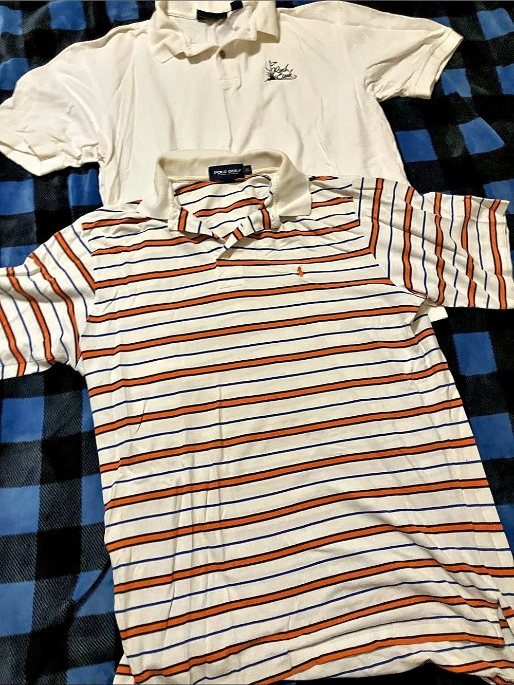 Polo Ralph Lauren Striped Golf Polo Set in White & Orange XL